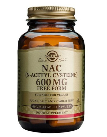 Solgar NAC N-asetyylikysteiini (vapaa) aminohappo 600mg 60caps 