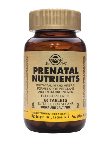 Solgar Prenatal Nutrients raskaana oleville ja imettäville 60 vegetabl