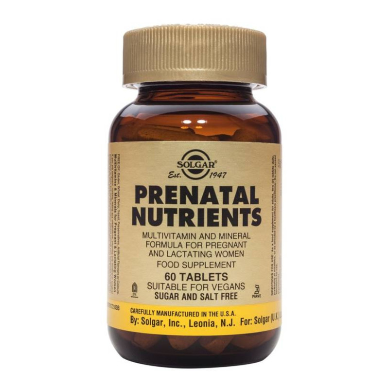 Solgar Prenatal Nutrients raskaana oleville ja imettäville 60 vegetabl