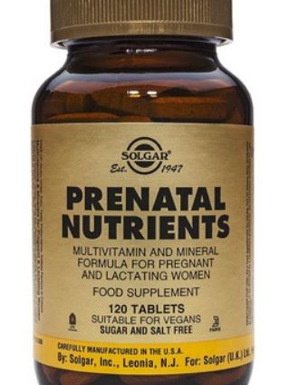 Solgar Prenatal Nutrients raskaana oleville ja imettäville 120 vegetabl