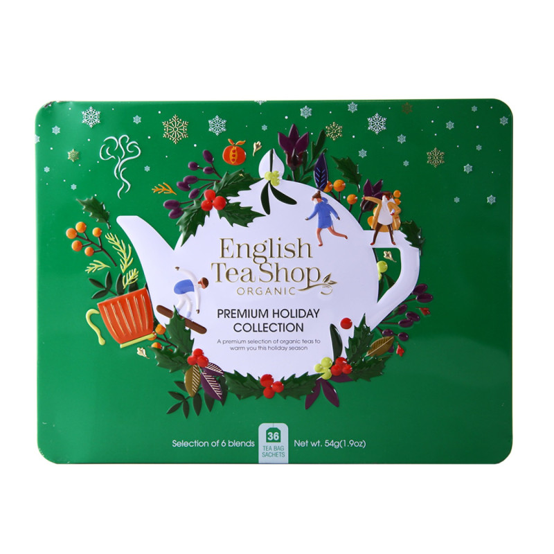 English tea Shop - Premium holiday collection 36 pussia, vihreä metalli rasia