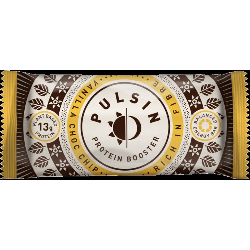 Pulsin gluteeniton vegaani proteiinipatukka vanilla choc chip 50g