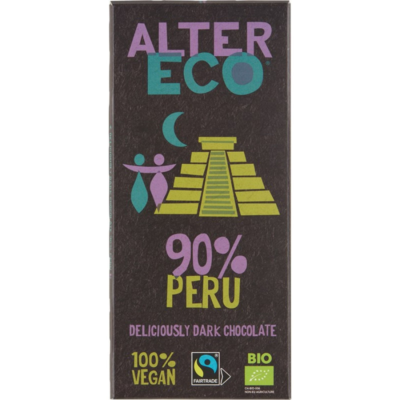 Alter Eco 90% Tumma Suklaa 100g luomu, reilukauppa