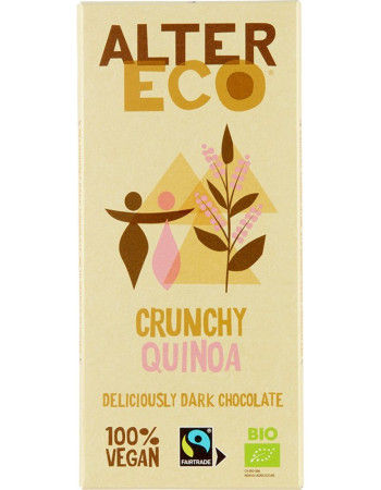 Alter Eco 60% Tumma suklaa, puffattu kvinoa & riisi 100g luomu, reilukauppa