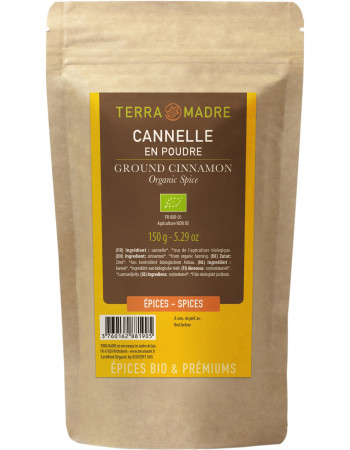 Terra Madre Luomu jauhettu Ceylon kaneli täyttöpussi 150g