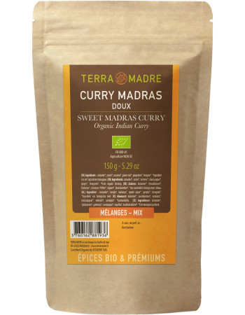 Terra Madre Luomu makea Madras Curry täyttöpussi 150g