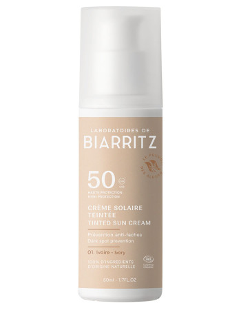 Laboratoires de Biarritz Tinted Sun Cream Sävytetty Aurinkovoide Kasvoille SPF50 Ivory 50ml Kevätmarkkinat -20% (ennen 32,95€)