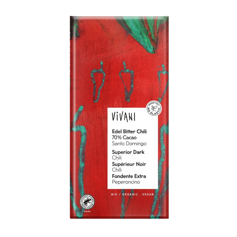 Vivani Luomu Tummasuklaa 70% Chili 100g