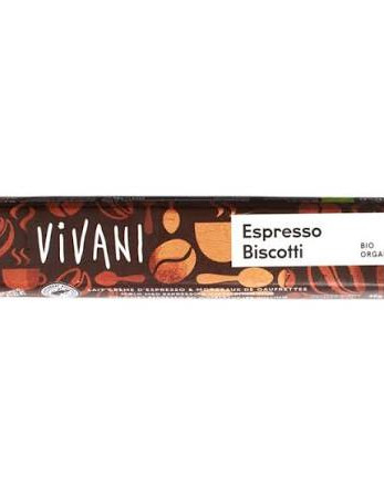 Vivani Luomu Espresso Biscotti suklaapatukka luomu 40g