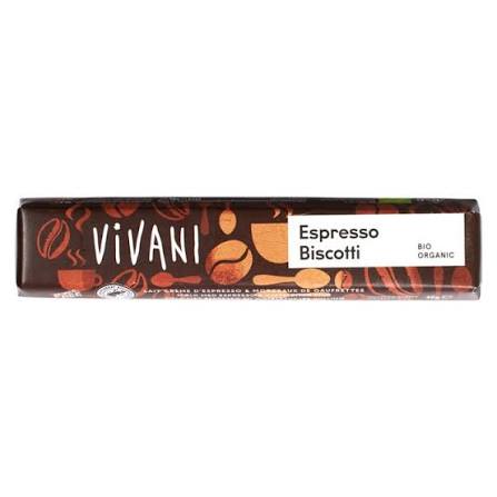 Vivani Luomu Espresso Biscotti suklaapatukka luomu 40g
