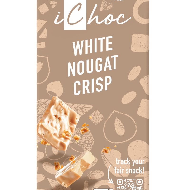 iChoc Luomu Nougat Crisp valkosuklaalevy 80g