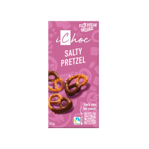 iChoc Luomu Salty Pretzel suklaa 80g