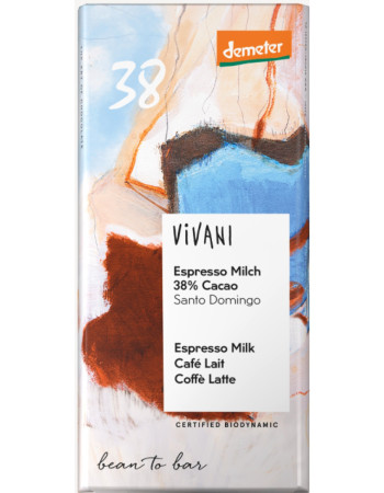 Vivani Demeter Espresso maitosuklaa 38% 90g