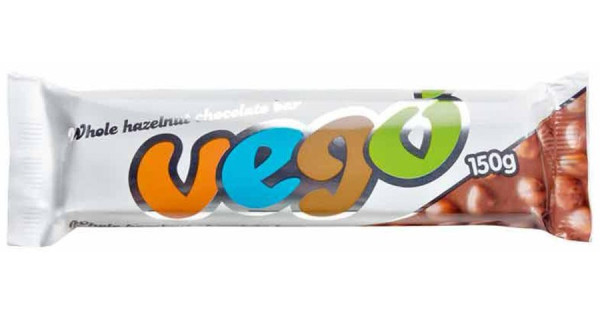 Vego whole hazelnut chocolate bar vegaani gluteeniton luomu 150g