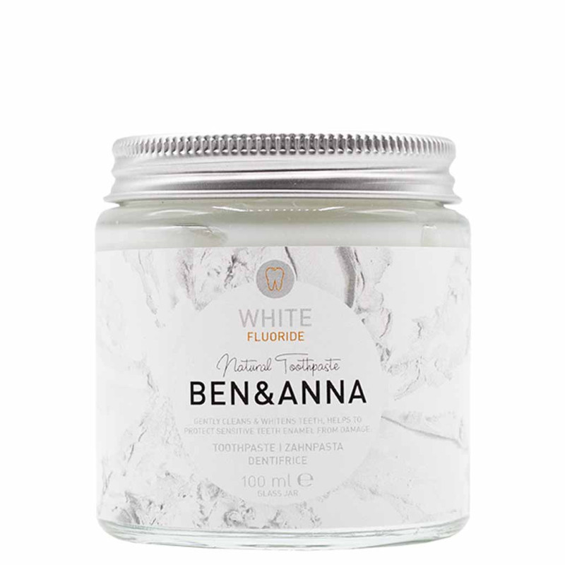 Ben & Anna Toothpaste White Fluorihammastahna 100 ml lasipurkki