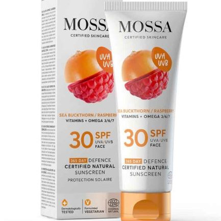 Mossa luonnollinen aurinkosuojaovoide kasvoille SK30 