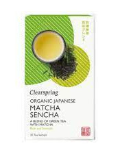 Clearspring luomu Vihreä Sencha tee + Matcha 20pss