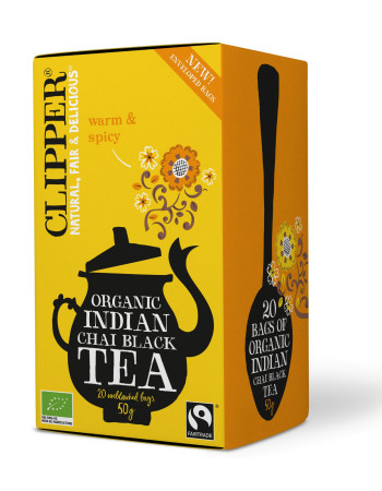 Clipper Indian chai musta tee 20ps luomu