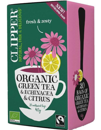 Clipper Vihreä tee, echinacea & sitrushedelmät 20pss luomu 