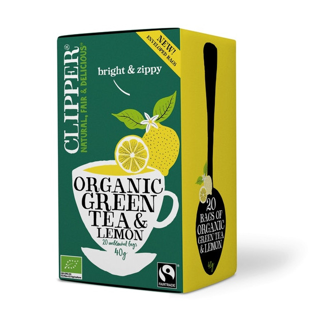 Clipper vihreä tee sitruuna luomu 20 pss 40g