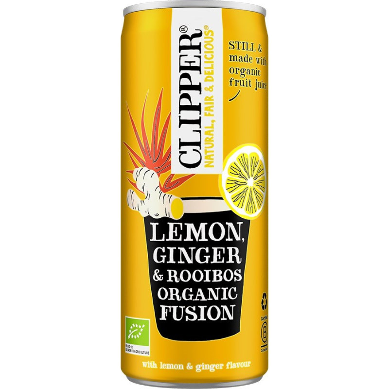 Clipper rooibos jäätee lemon & ginger 250ml luomu