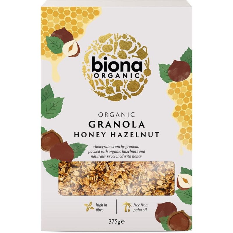 Biona granola hunaja-hasselpähkinä 375g luomu 