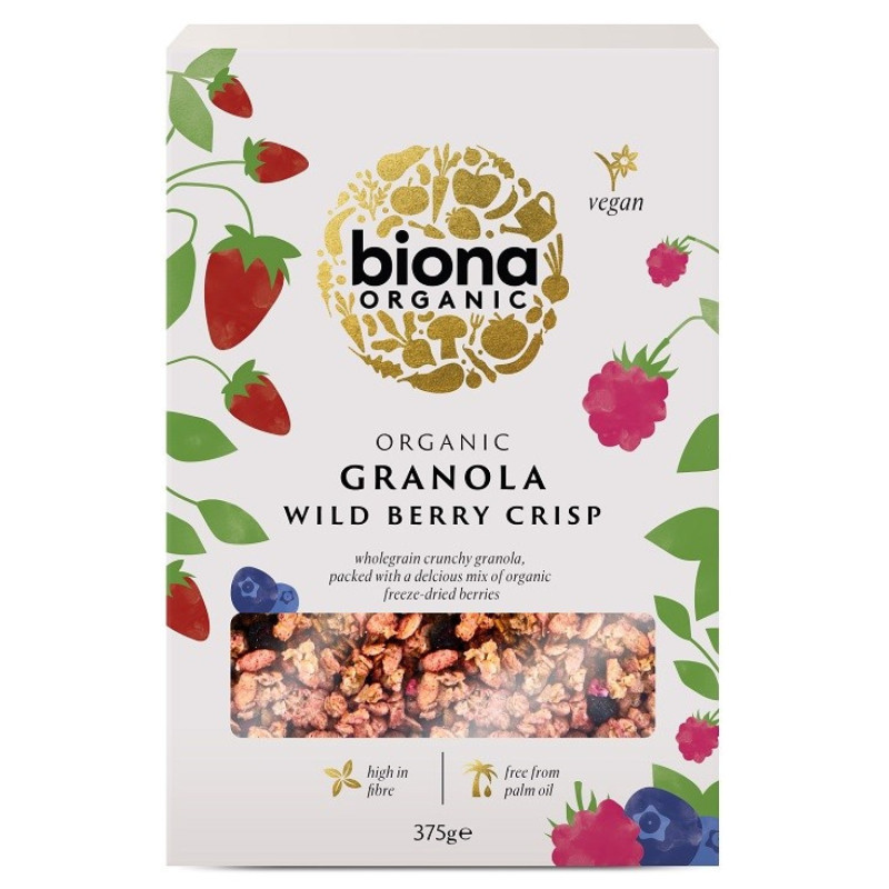 Biona granola wild berry 375g täysjyvä marjainen muromysli 
