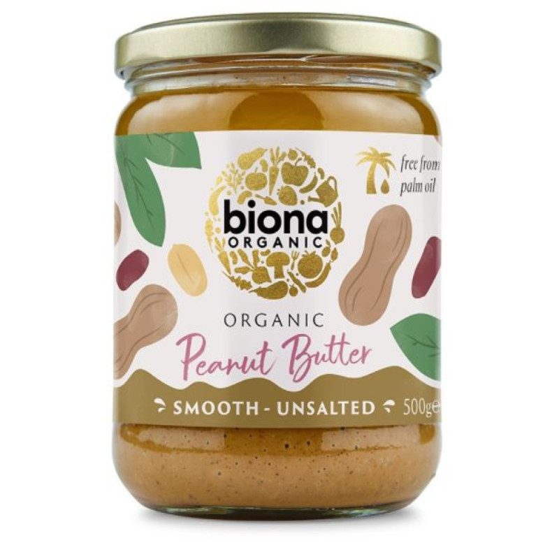 biona maapähkinävoi pehmeä luomu 500g suolaton