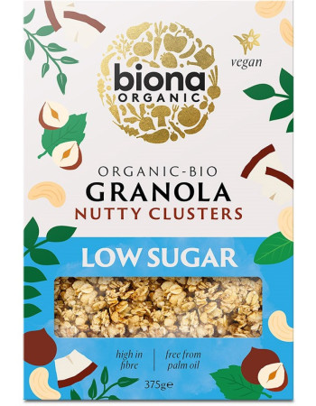 Pähkinägranola, vähäsokerinen 375 g, Biona
