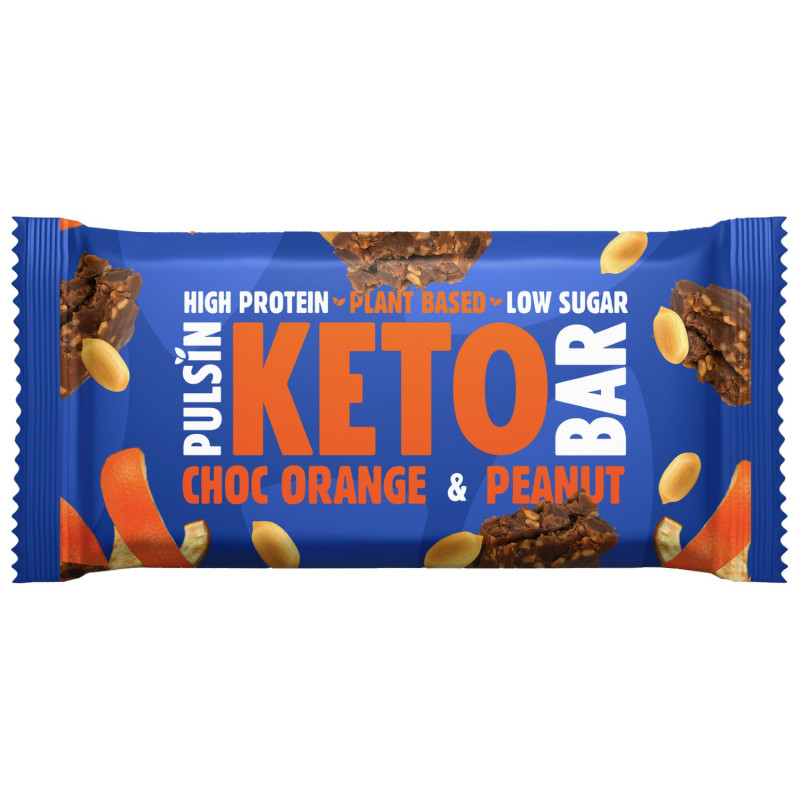 Pulsin Keto proteiinipatukka Appelsiinisuklaa & maapähkinä 50g