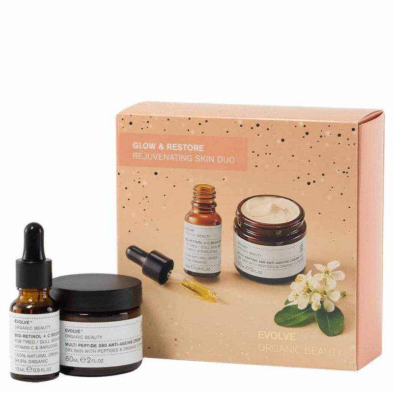 Evolve Organic Beauty Glow & Restore Rejuvenating Skin Duo Lahjapakkaus 20%ALE