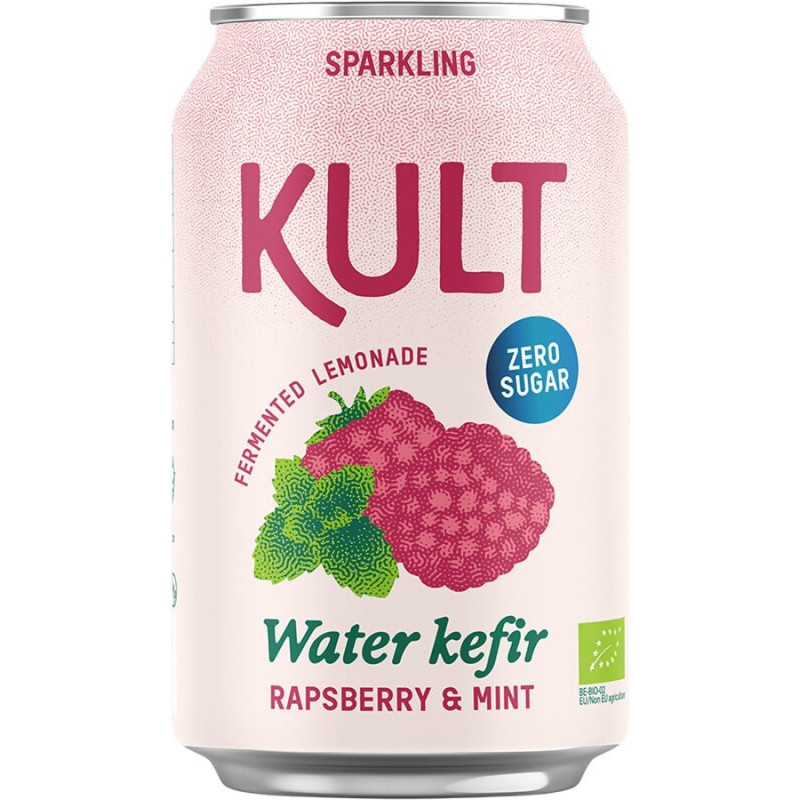 Kult Vesikefiirijuoma, vadelma & minttu 33 cl, Kult
