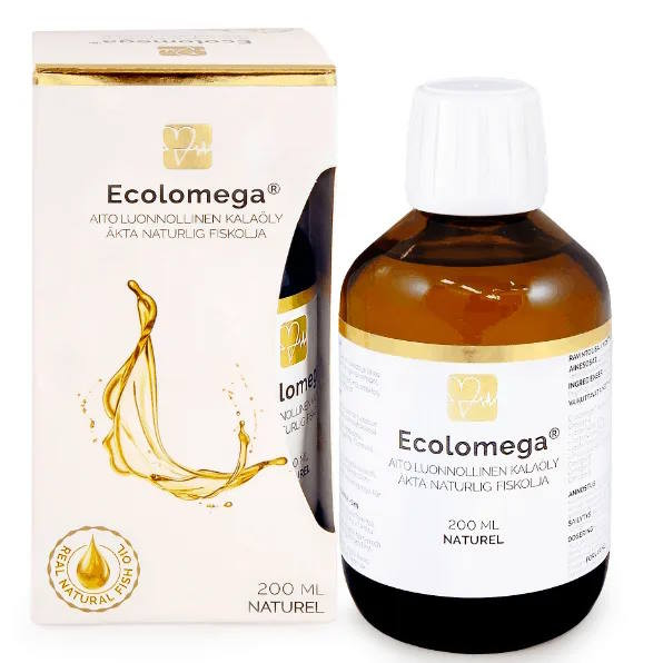 Ecolomega luonnollinen kalaöljy sitruuna 200ml