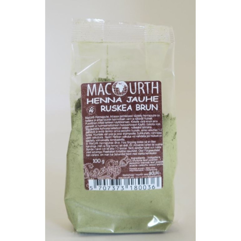 Mac Urth hennajauhe ruskea / mahonki 100g