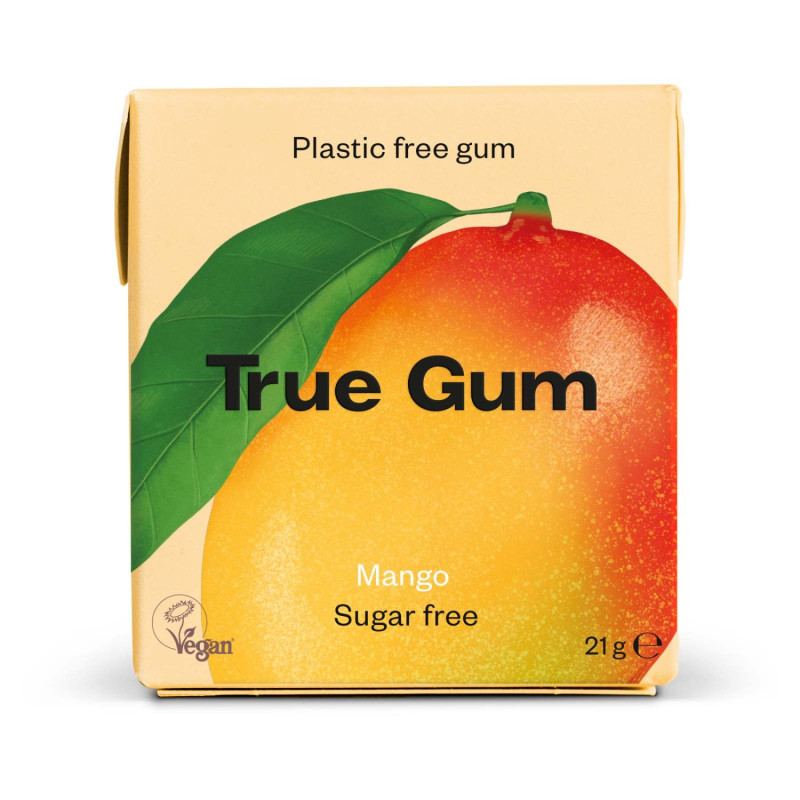 True Gum Mango luonnolinen purukumi 20g biohajoava