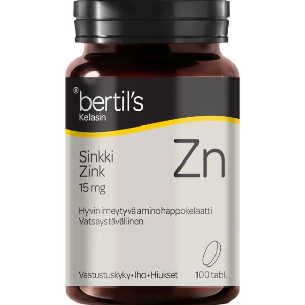 bertil's Sinkki 15mg nieltävä tabletti 100kpl