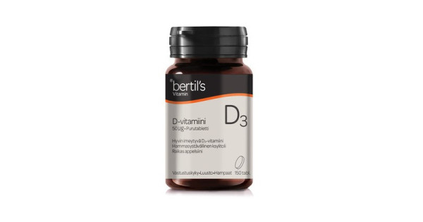 Bertils D-Vitamiini 50ug 150tbl purutabletti