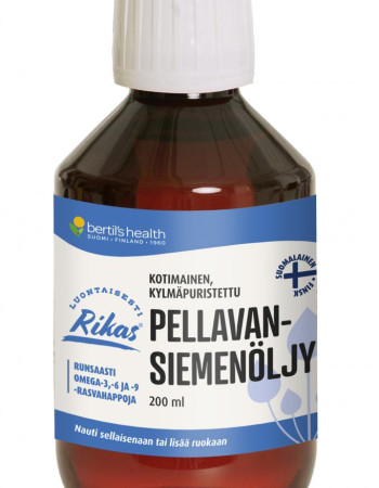 Kotimainen Kylmäpuristettu pellavansiemenöljy 200ml 