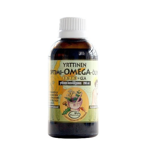 Frantsila Optimi-omegaöljy 200 ml omega-3,-6,-7 ja-9-rasvahapot+ GLA:ta + E-vit