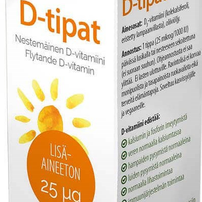 Biomed D-tipat 25ug D3 + oliiviöljy lisäaineeton 20ml 