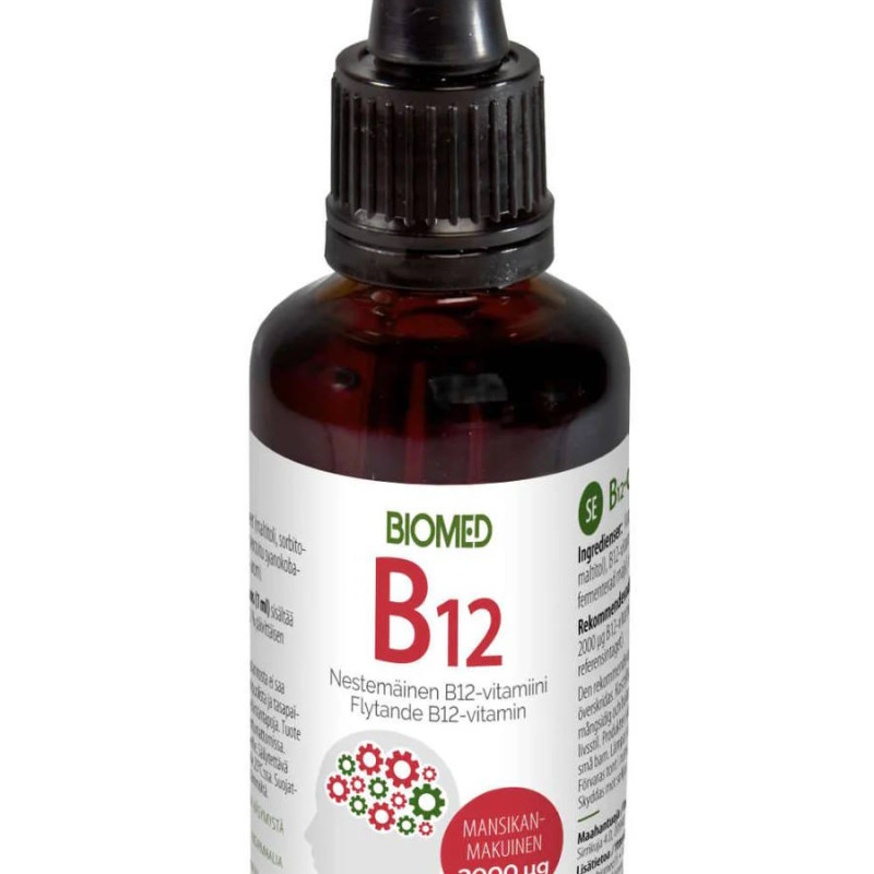 Biomed b12 tipat 50ml mansikan makuinen 