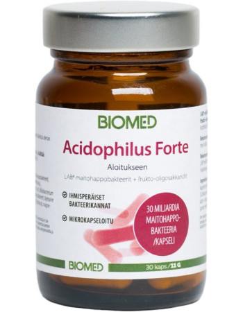 Biomed Acidophilus Forte Maitohappobakteeri 30 kapsl 