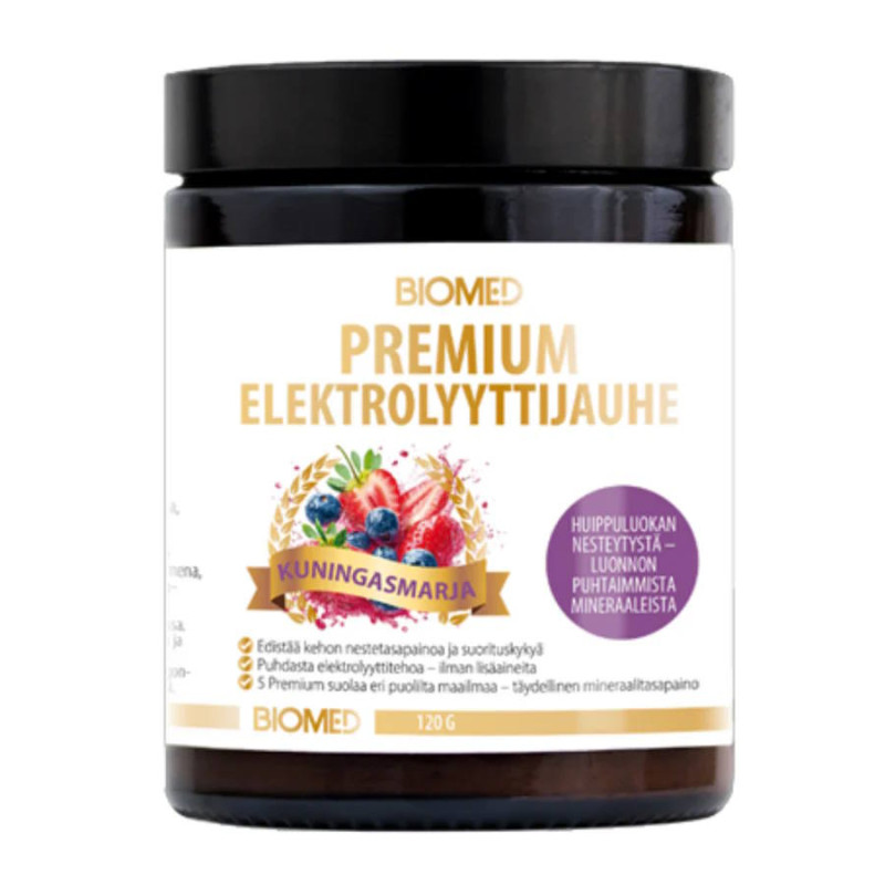 Biomed Premium Elektrolyyttijauhe Kuningasmarja 120g 