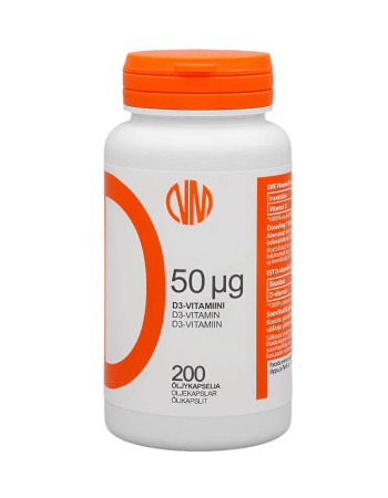 Natura Media D3-vitamiini 50 µg 200 kaps.