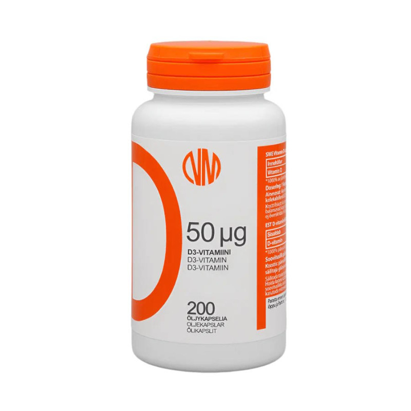 Natura Media D3-vitamiini 50 µg 200 kaps.