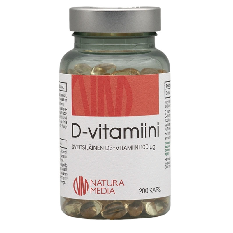 Natura Media D3-vitamiini 100 µg 200 kaps.