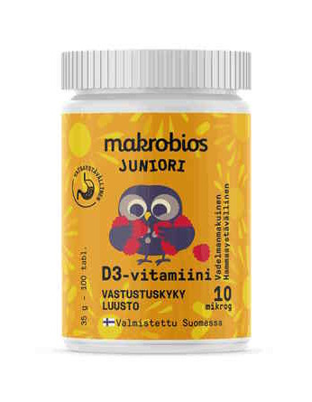 Makrobios Juniori D3-vitamiini 100tbl 10mcg