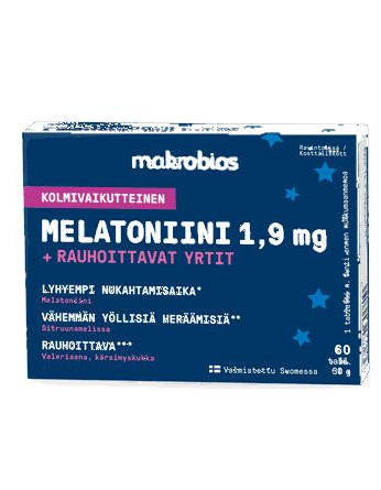 Makrobios Melatoniini 1,9mg + rauhoittavat yrtit 60tabl