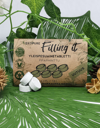 TARJOUS Ekopure Fillling it Yleispesuainetabletti 6kpl hajusteeton (norml 9,50€)