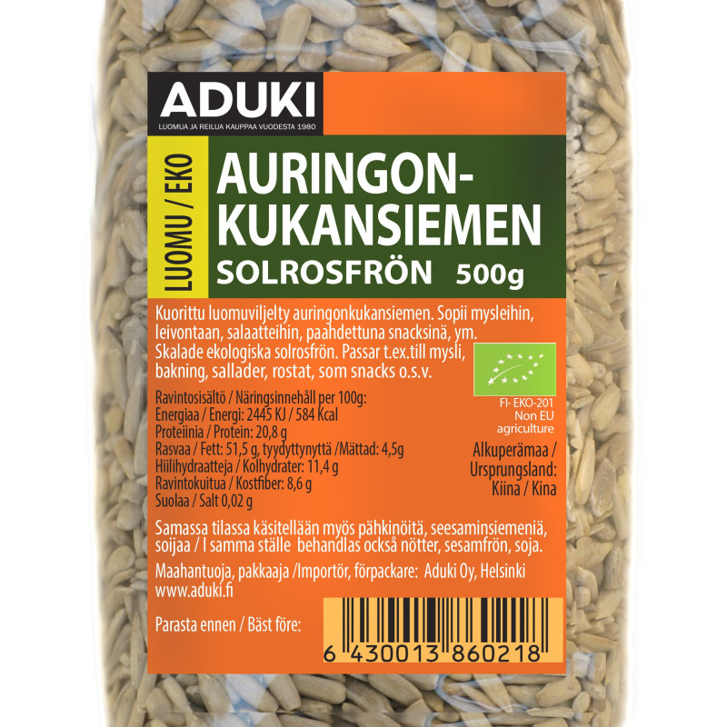 Aduki auringonkukansiemen luomu 500g